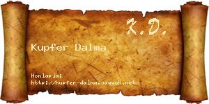 Kupfer Dalma névjegykártya